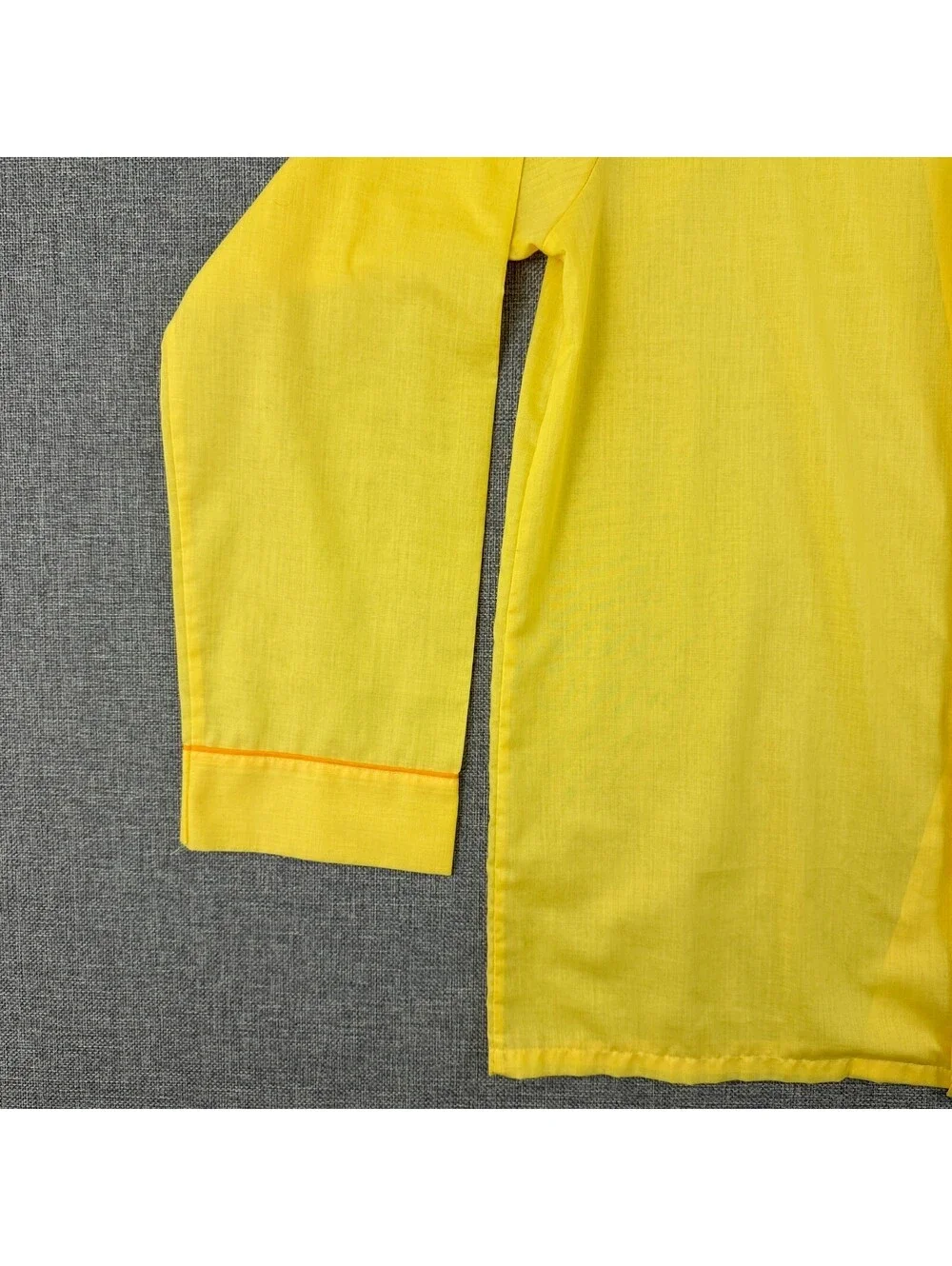 Vintage 70s Sears The Men’s Store Perma Prest Yellow Pajama Shirt Size S 34/36
